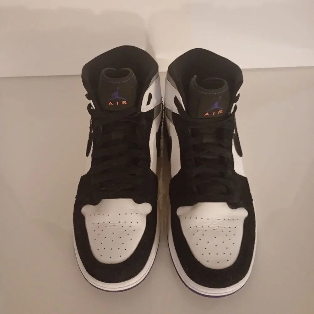 Nike Air Jordan 1 Mid SE Retro Court Purple Suede White Black Size 9.5